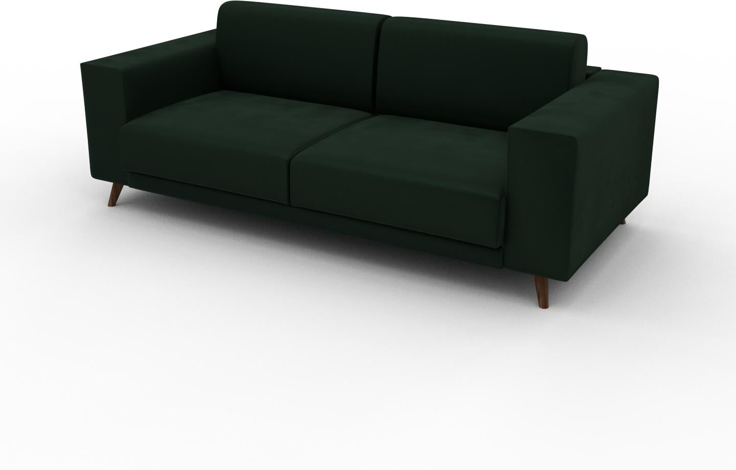 MYCS Sofa 2-Sitzer Samt Tannengrün Samt - Elegantes, gemütliches 2-Sitzer Sofa: Hochwertige Qualität, einzigartiges Design - 208 x 75 x 98 cm,...