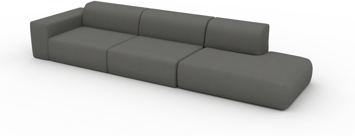 MYCS Schlafsofa Kiesgrau - Elegantes, gemütliches Bettsofa: Hochwertige Qualität, einzigartiges Design - 368 x 72 x 107 cm, konfigurierbar