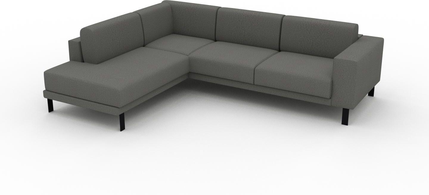 MYCS Ecksofa Kiesgrau - Flexible Designer-Polsterecke, L-Form: Beste Qualität, einzigartiges Design - 278 x 81 x 214 cm, konfigurierbar