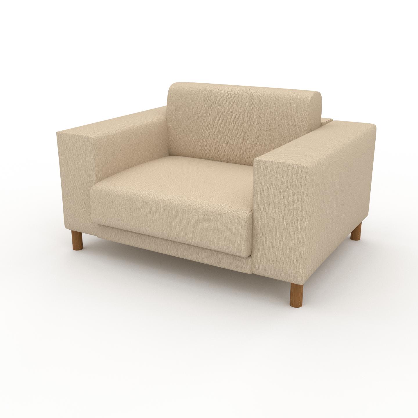 MYCS Sessel Cremebeige - Eleganter Sessel: Hochwertige Qualität, einzigartiges Design - 128 x 75 x 98 cm, Individuell konfigurierbar