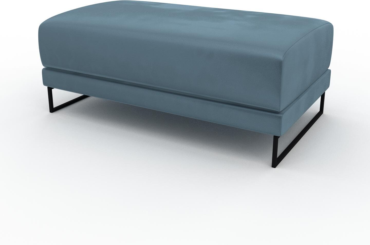 MYCS Polsterhocker Samt Pastellblau - Eleganter Polsterhocker: Hochwertige Qualität, einzigartiges Design - 100 x 42 x 60 cm, Individuell konfigurierbar