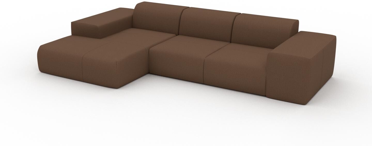 MYCS Ledersofa Cognac Nubukleder - Elegantes, gemütliches Ledersofa: Hochwertige Qualität, einzigartiges Design - 321 x 72 x 168 cm, konfigurierbar