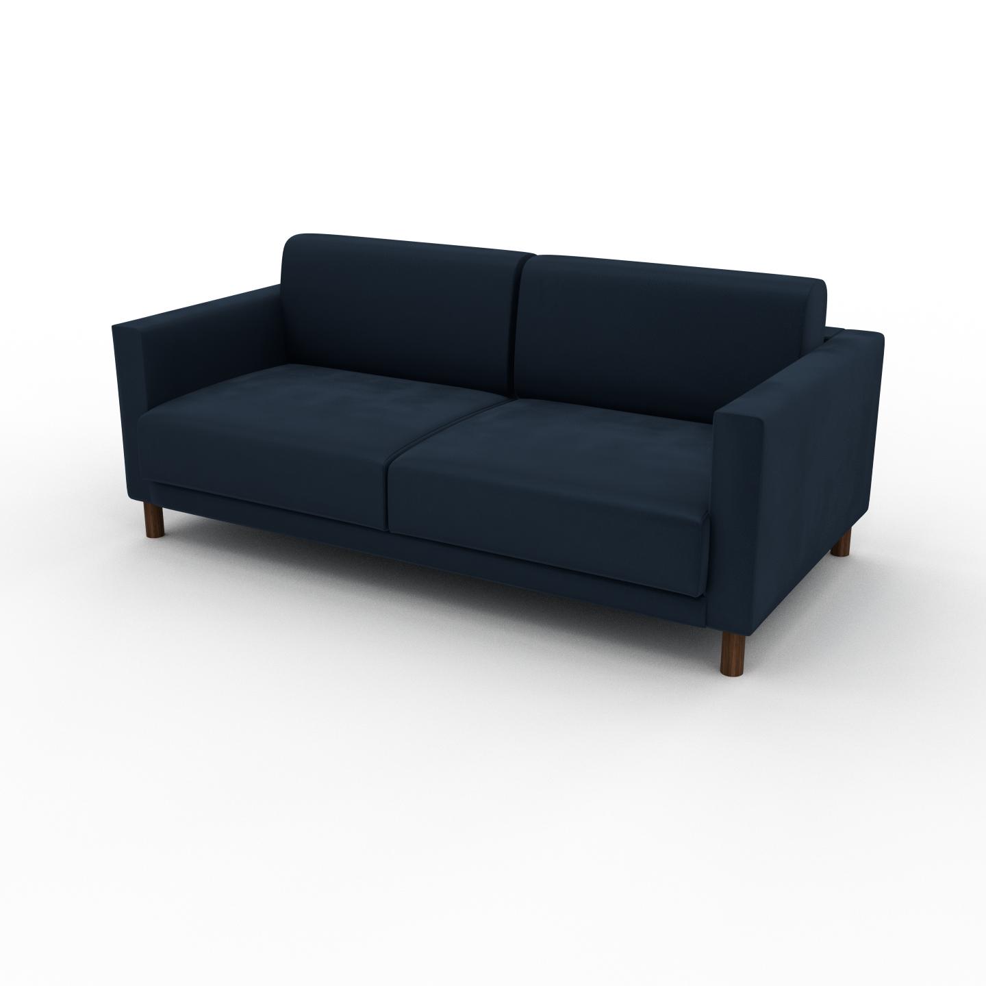 MYCS Sofa 2-Sitzer Samt Nachtblau Samt - Elegantes, gemütliches 2-Sitzer Sofa: Hochwertige Qualität, einzigartiges Design - 184 x 75 x 98 cm,...