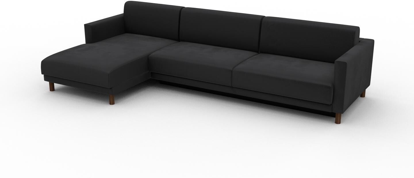 MYCS Schlafsofa Samt Steingrau - Elegantes, gemütliches Bettsofa: Hochwertige Qualität, einzigartiges Design - 304 x 75 x 162 cm, konfigurierbar