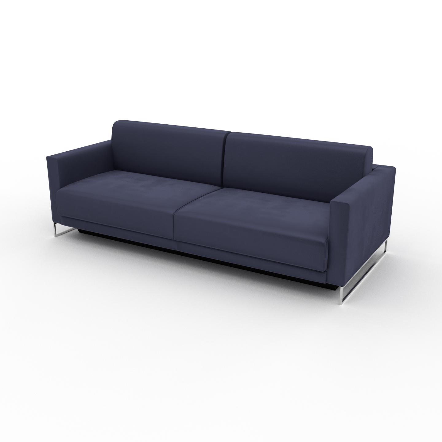 MYCS Sofa 3-Sitzer Samt Ultramarinblau Samt - Elegantes, gemütliches 3-Sitzer Sofa: Hochwertige Qualität, einzigartiges Design - 224 x 75 x 98 cm,...