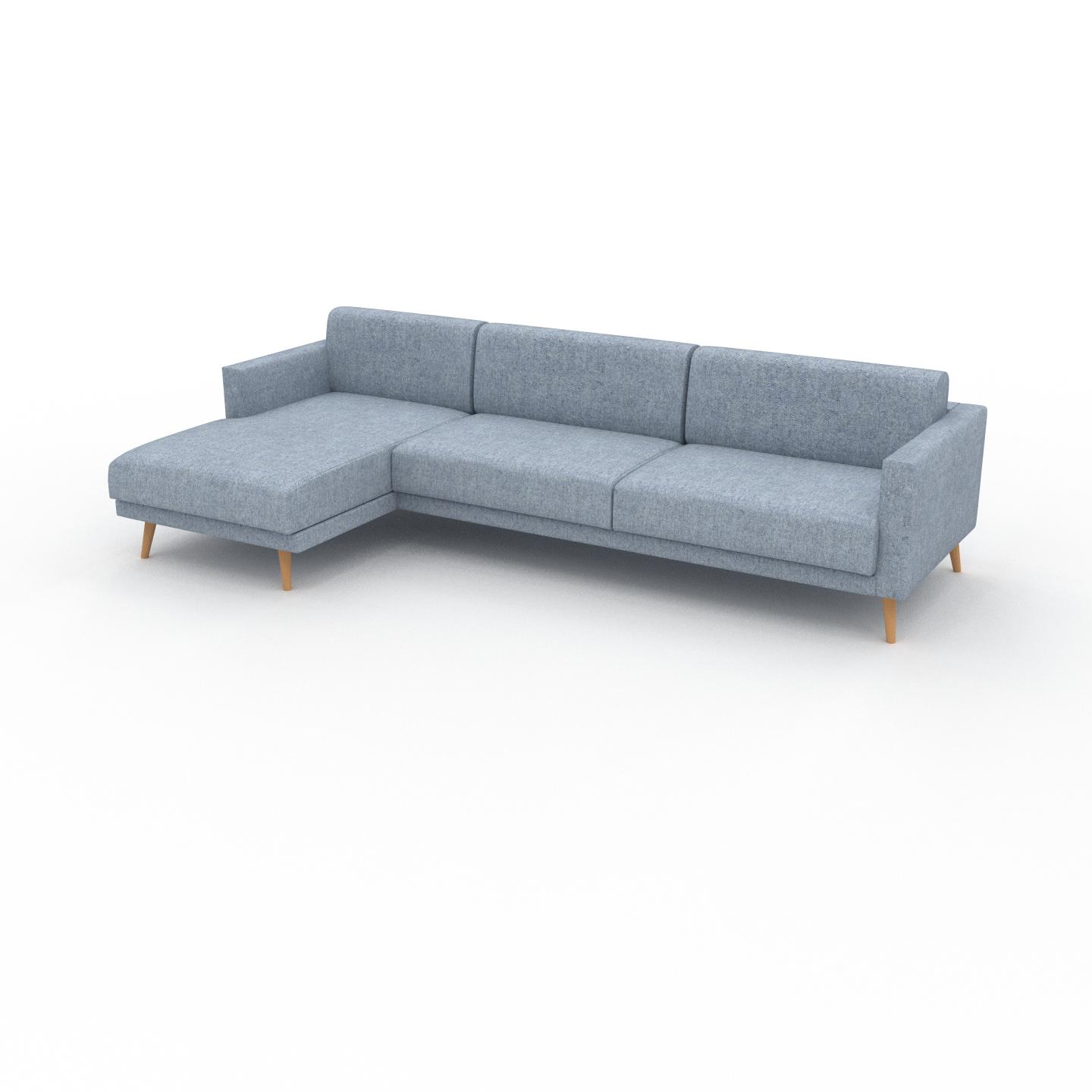 MYCS Ecksofa Eisblau - Flexible Designer-Polsterecke, L-Form: Beste Qualität, einzigartiges Design - 304 x 81 x 162 cm, konfigurierbar