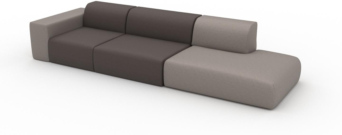 MYCS Ledersofa Taupebeige Veganes Leder - Elegantes, gemütliches Ledersofa: Hochwertige Qualität, einzigartiges Design - 343 x 72 x 107 cm, konfigurierbar