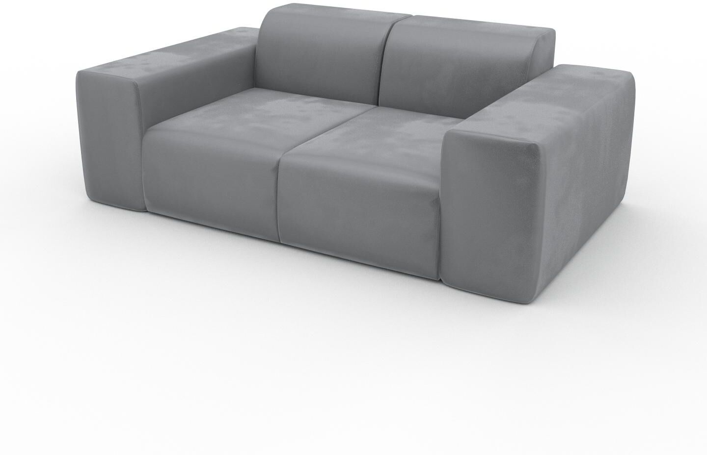 MYCS Sofa Samt Sandgrau - Moderne Designer-Couch: Hochwertige Qualität, einzigartiges Design - 186 x 72 x 107 cm, Komplett anpassbar