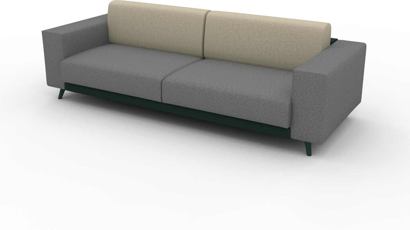 MYCS Sofa Kiesgrau - Moderne Designer-Couch: Hochwertige Qualität, einzigartiges Design - 248 x 75 x 98 cm, Komplett anpassbar