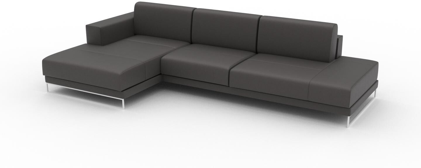 MYCS Ledersofa Schiefergrau Anilinleder - Elegantes, gemütliches Ledersofa: Hochwertige Qualität, einzigartiges Design - 304 x 75 x 162 cm, konfigurierbar