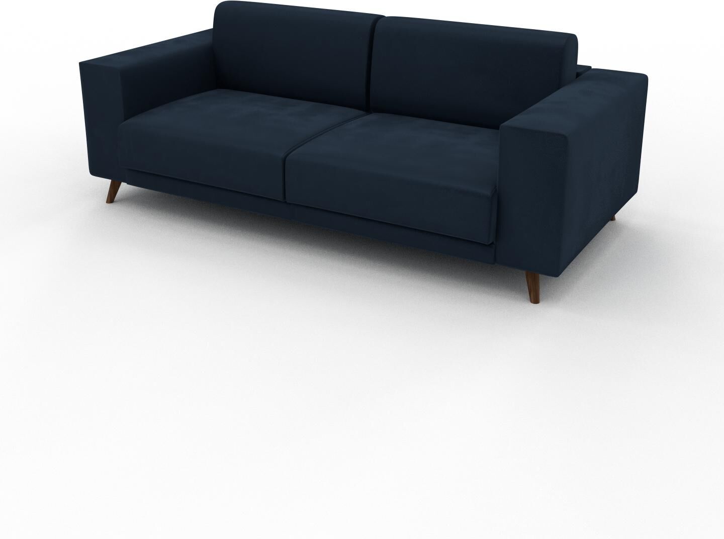 MYCS Sofa 2-Sitzer Samt Nachtblau Samt - Elegantes, gemütliches 2-Sitzer Sofa: Hochwertige Qualität, einzigartiges Design - 208 x 75 x 98 cm,...