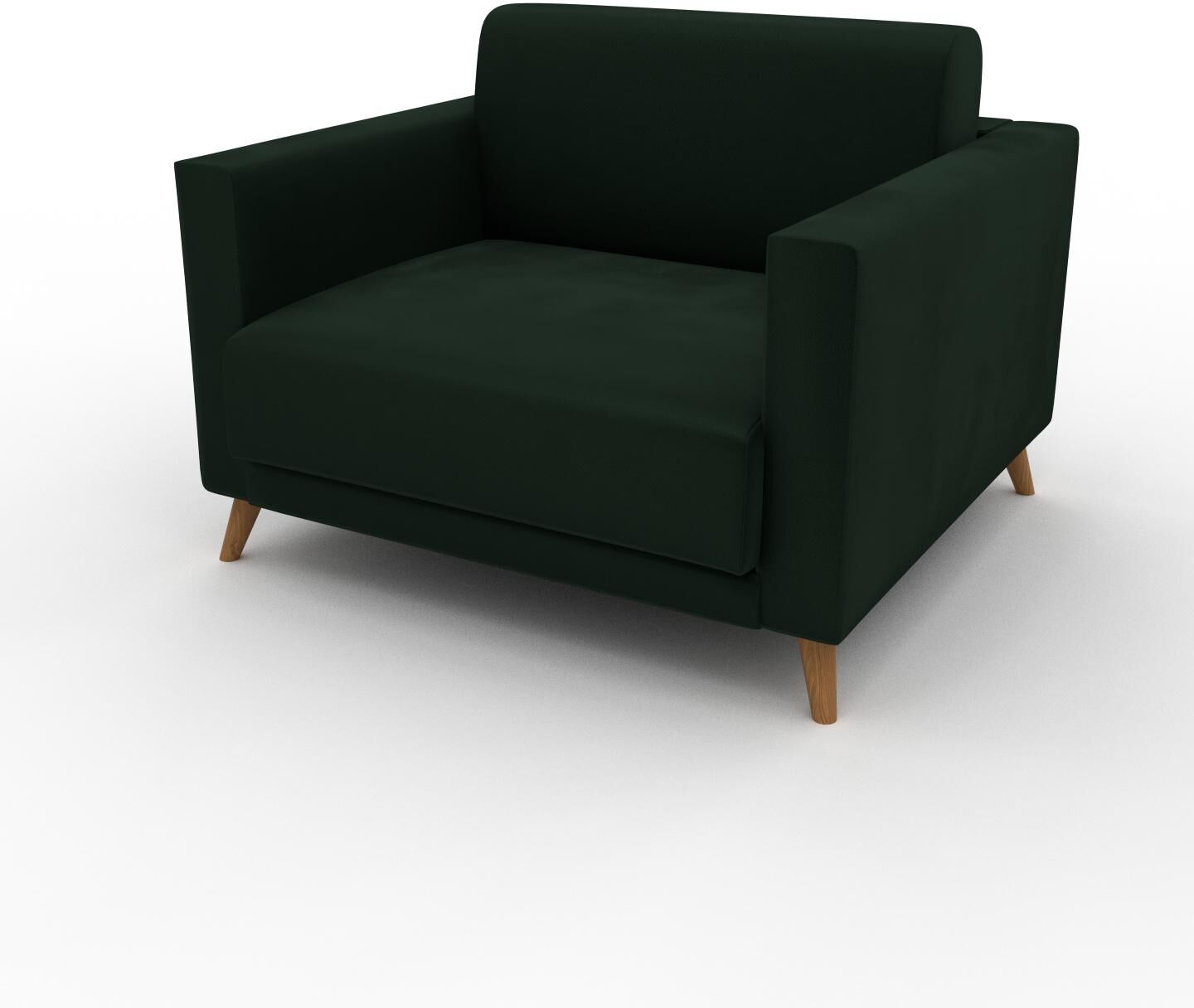 MYCS Sessel Samt Tannengrün - Eleganter Sessel: Hochwertige Qualität, einzigartiges Design - 105 x 75 x 98 cm, Individuell konfigurierbar