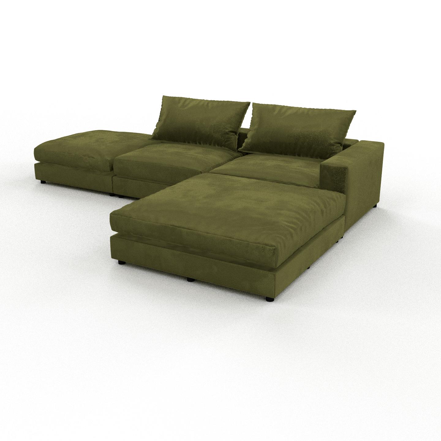 MYCS Sofa 3-Sitzer Samt Olivgrün Samt - Elegantes, gemütliches 3-Sitzer Sofa: Hochwertige Qualität, einzigartiges Design - 330 x 56 x 228 cm,...