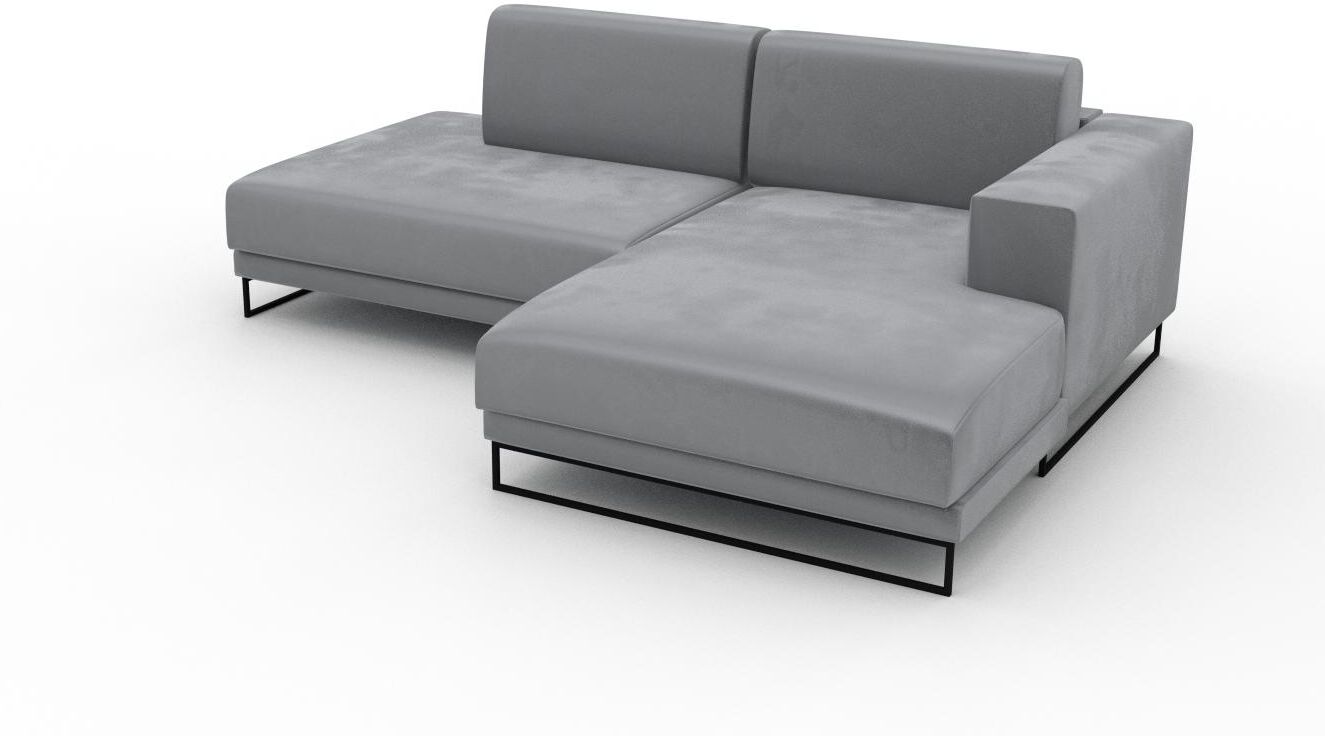 MYCS Ecksofa Samt Sandgrau - Flexible Designer-Polsterecke, L-Form: Beste Qualität, einzigartiges Design - 224 x 75 x 162 cm, konfigurierbar