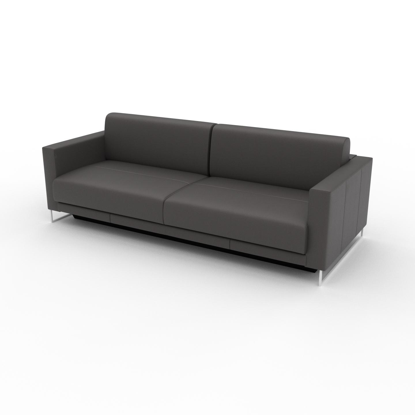 MYCS Ledersofa Schiefergrau Anilinleder - Elegantes, gemütliches Ledersofa: Hochwertige Qualität, einzigartiges Design - 224 x 75 x 98 cm, konfigurierbar