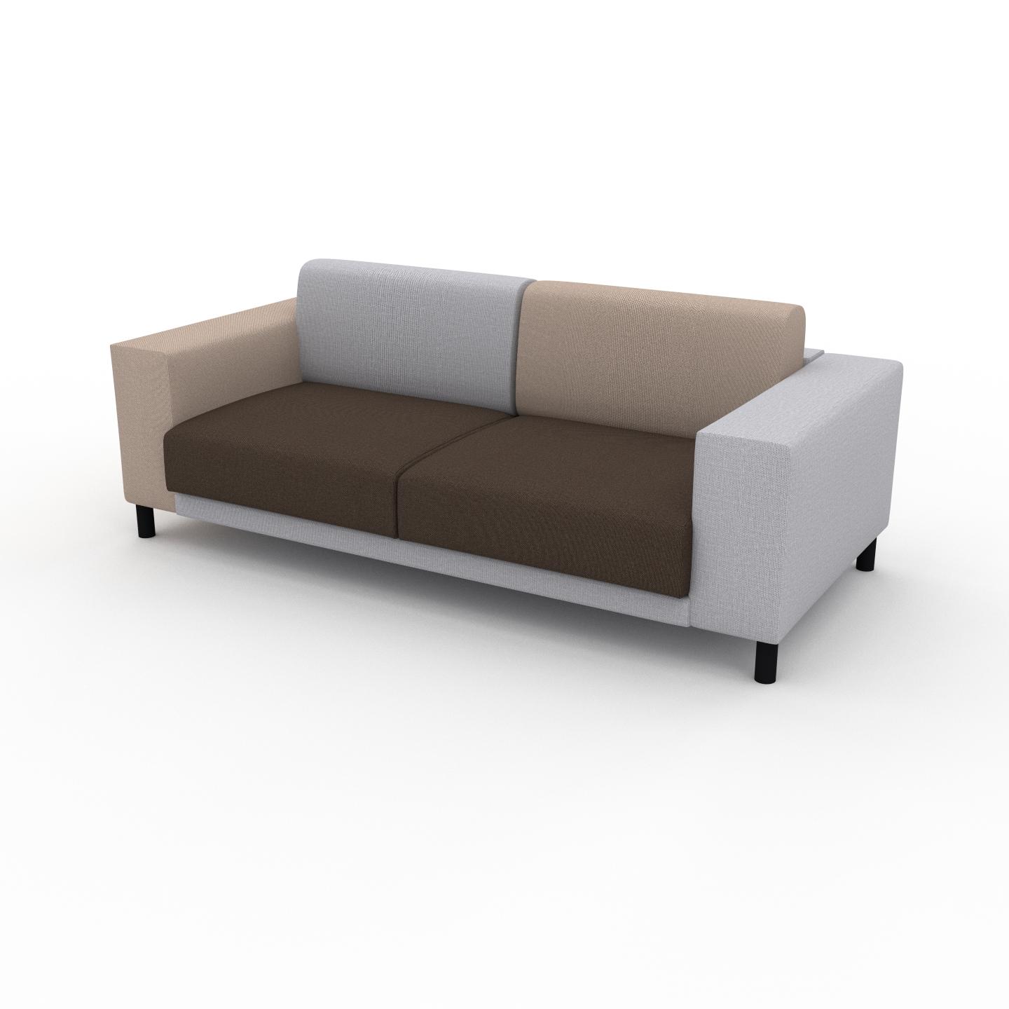 MYCS Sofa 2-Sitzer Kaffeebraun Feingewebe - Elegantes, gemütliches 2-Sitzer Sofa: Hochwertige Qualität, einzigartiges Design - 208 x 75 x 98 cm,...