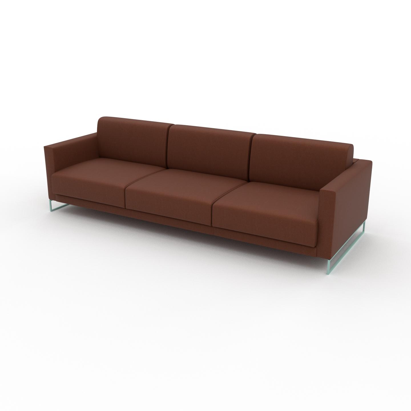 MYCS Sofa Cognac - Moderne Designer-Couch: Hochwertige Qualität, einzigartiges Design - 264 x 75 x 98 cm, Komplett anpassbar