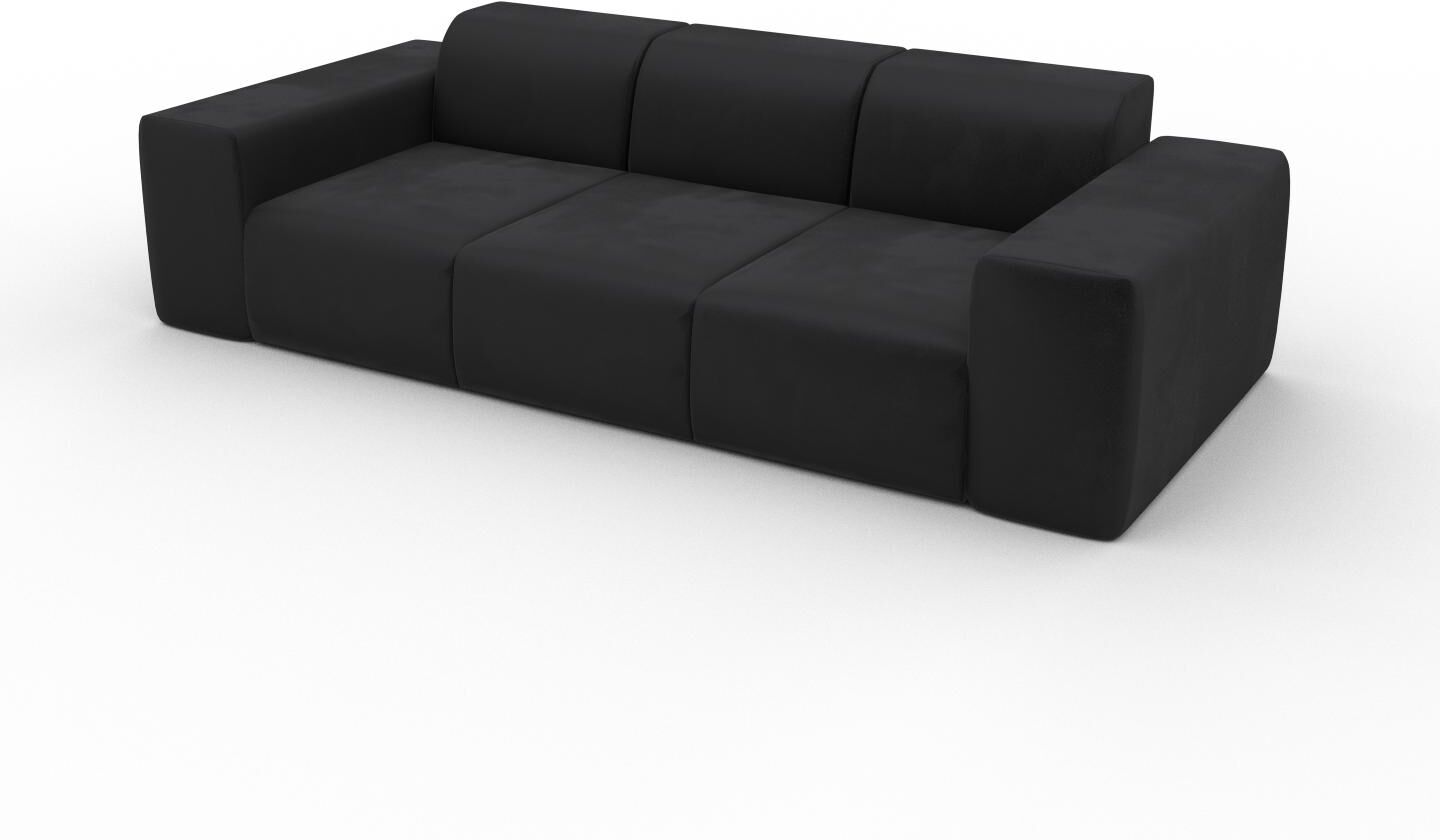 MYCS Sofa Samt Steingrau - Moderne Designer-Couch: Hochwertige Qualität, einzigartiges Design - 246 x 72 x 107 cm, Komplett anpassbar