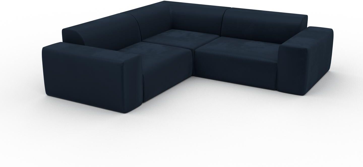 MYCS Ecksofa Samt Nachtblau - Flexible Designer-Polsterecke, L-Form: Beste Qualität, einzigartiges Design - 239 x 72 x 239 cm, konfigurierbar