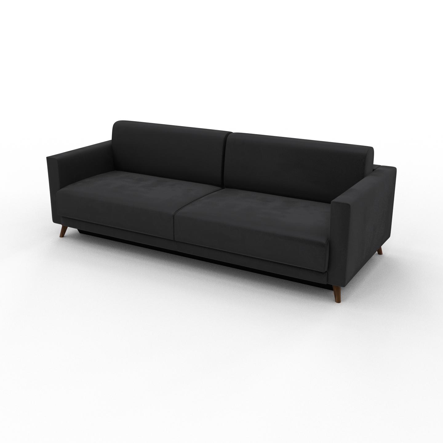 MYCS Sofa 3-Sitzer Samt Steingrau Samt - Elegantes, gemütliches 3-Sitzer Sofa: Hochwertige Qualität, einzigartiges Design - 225 x 75 x 98 cm,...