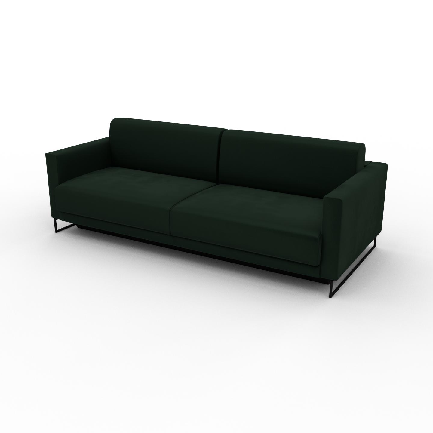 MYCS Sofa 3-Sitzer Samt Tannengrün Samt - Elegantes, gemütliches 3-Sitzer Sofa: Hochwertige Qualität, einzigartiges Design - 224 x 75 x 98 cm,...