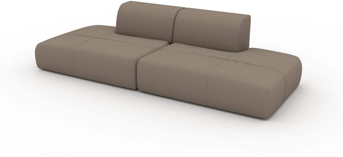 MYCS Ledersofa Taupegrau Nubukleder - Elegantes, gemütliches Ledersofa: Hochwertige Qualität, einzigartiges Design - 270 x 72 x 107 cm, konfigurierbar