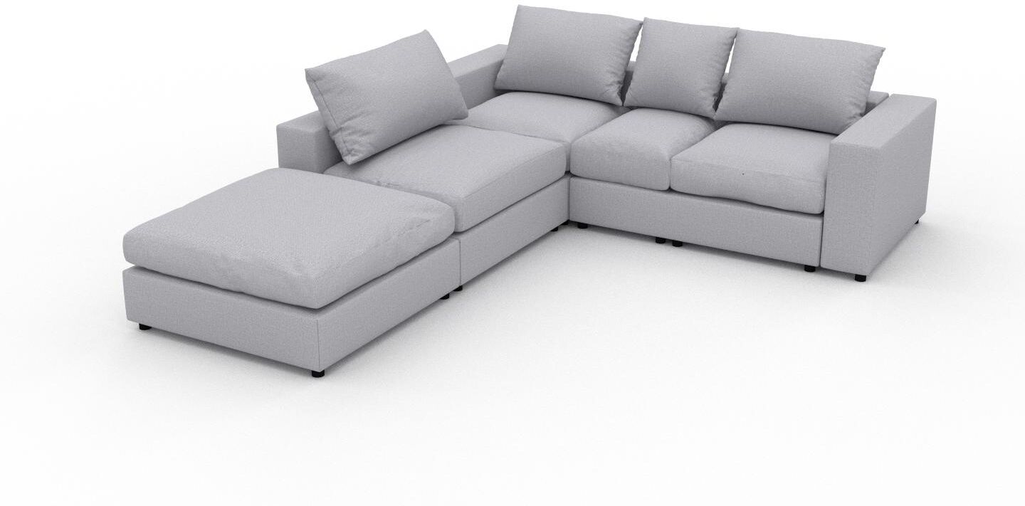 MYCS Ecksofa Lichtgrau - Flexible Designer-Polsterecke, L-Form: Beste Qualität, einzigartiges Design - 256 x 62 x 306 cm, konfigurierbar