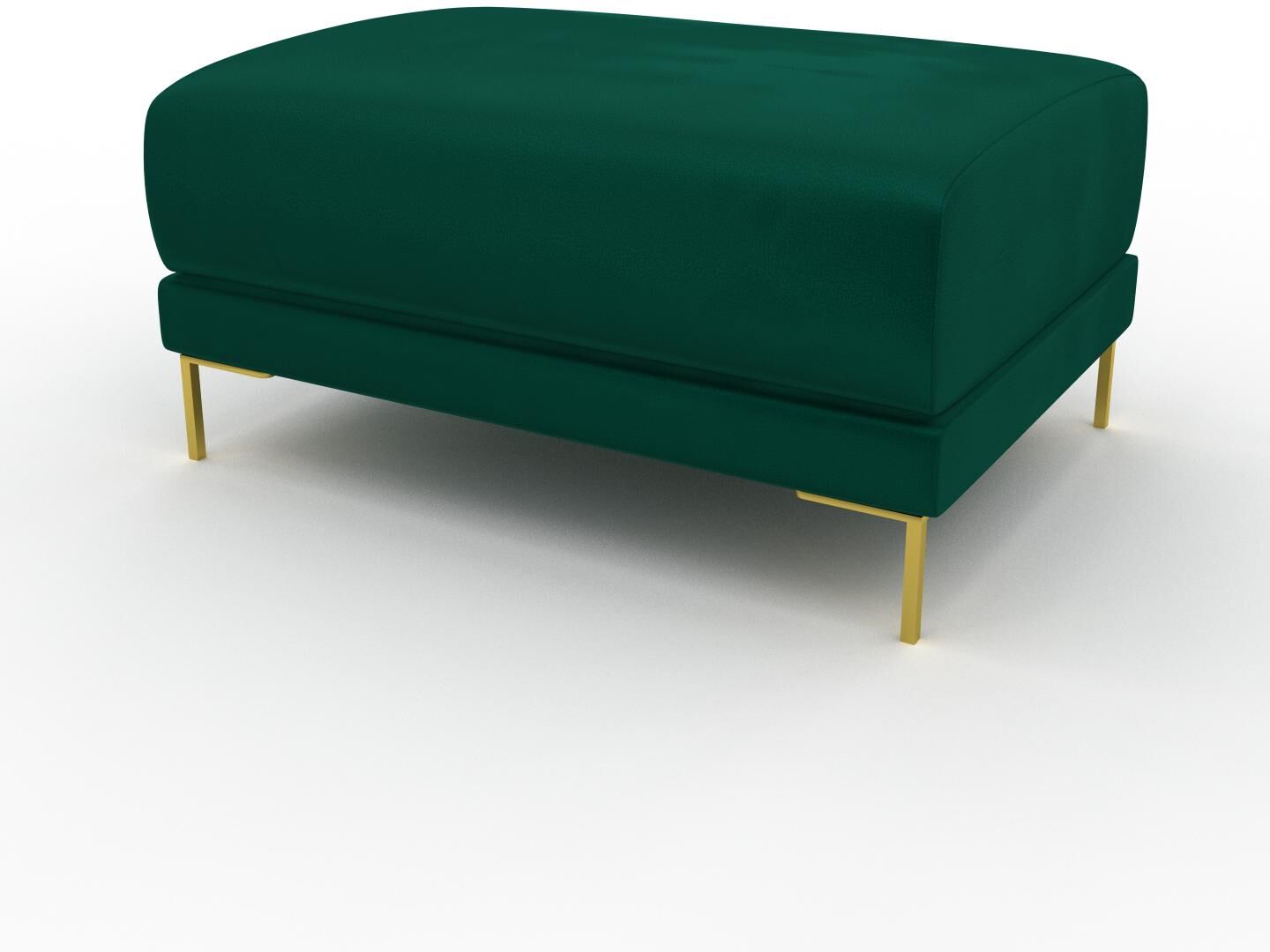 MYCS Polsterhocker Samt Waldgrün, mit Gold - Eleganter Polsterhocker: Hochwertige Qualität, einzigartiges Design - 80 x 42 x 60 cm, Individuell...