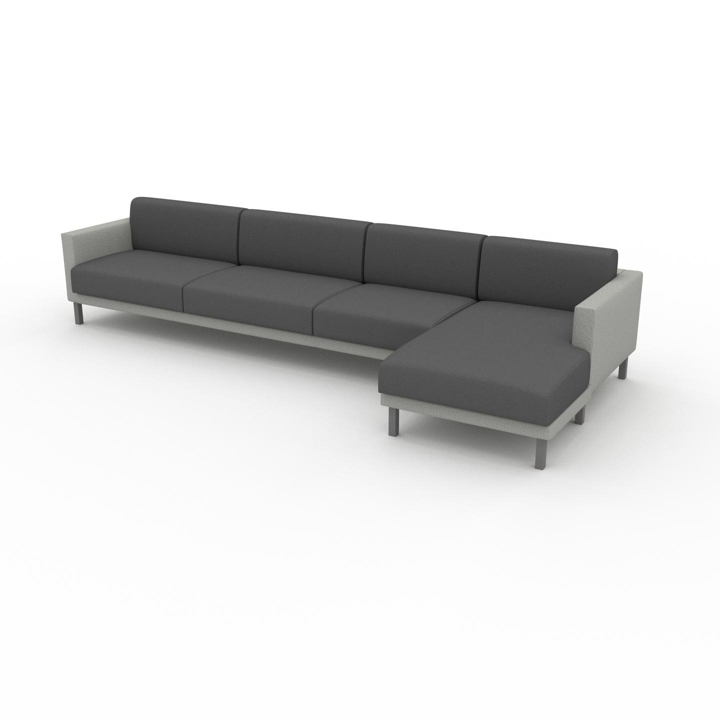 MYCS Ecksofa Anthrazit - Flexible Designer-Polsterecke, L-Form: Beste Qualität, einzigartiges Design - 384 x 81 x 162 cm, konfigurierbar