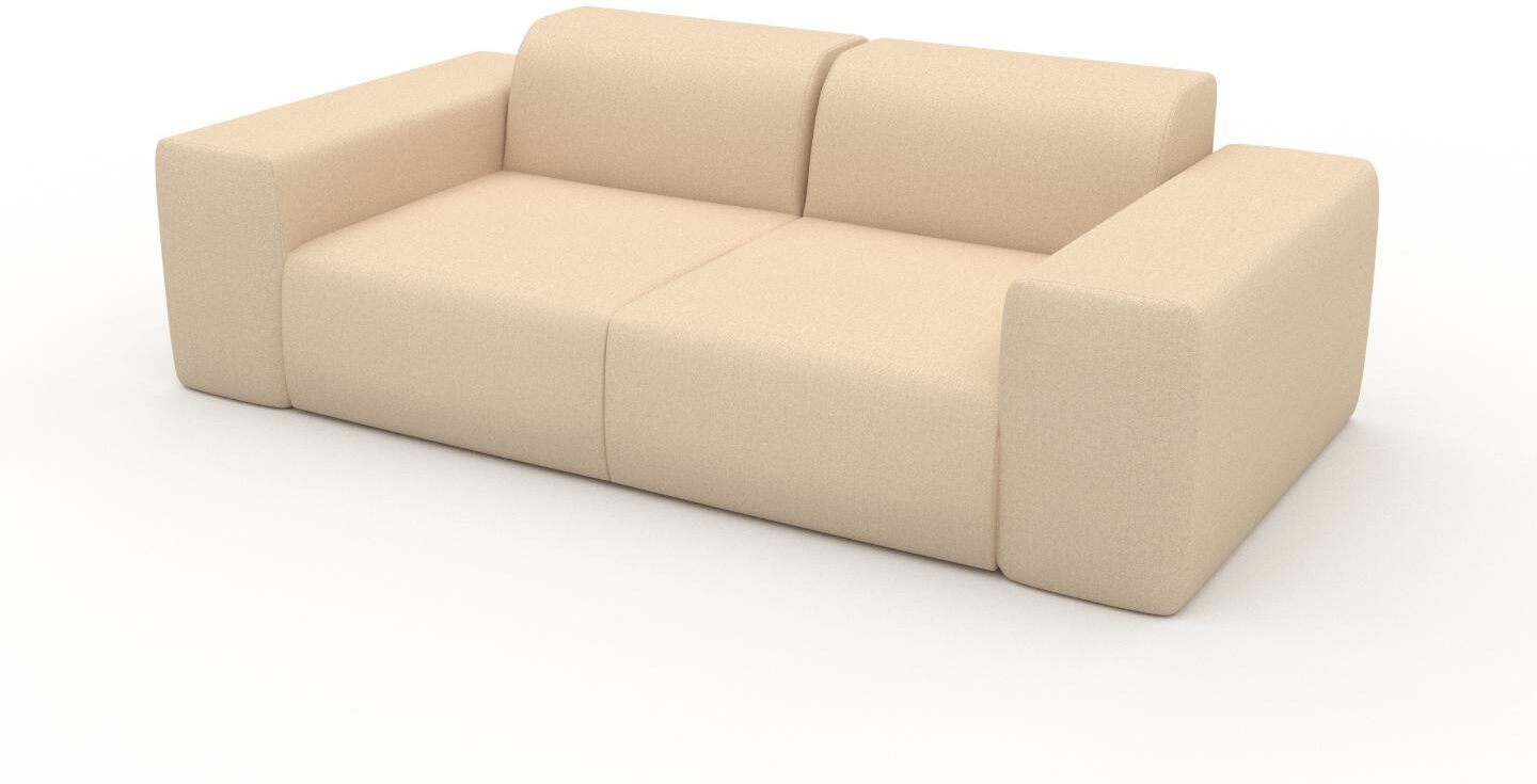 MYCS Sofa 2-Sitzer Cremebeige Feingewebe - Elegantes, gemütliches 2-Sitzer Sofa: Hochwertige Qualität, einzigartiges Design - 216 x 72 x 107 cm,...