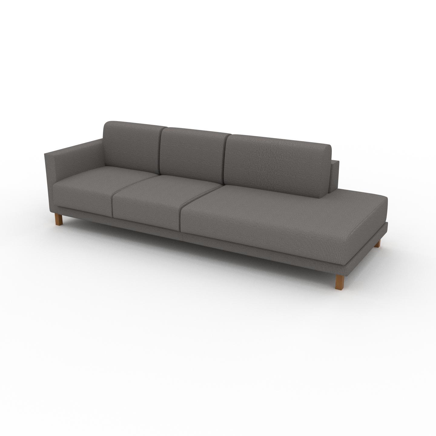 MYCS Sofa Taupegrau - Moderne Designer-Couch: Hochwertige Qualität, einzigartiges Design - 252 x 75 x 98 cm, Komplett anpassbar