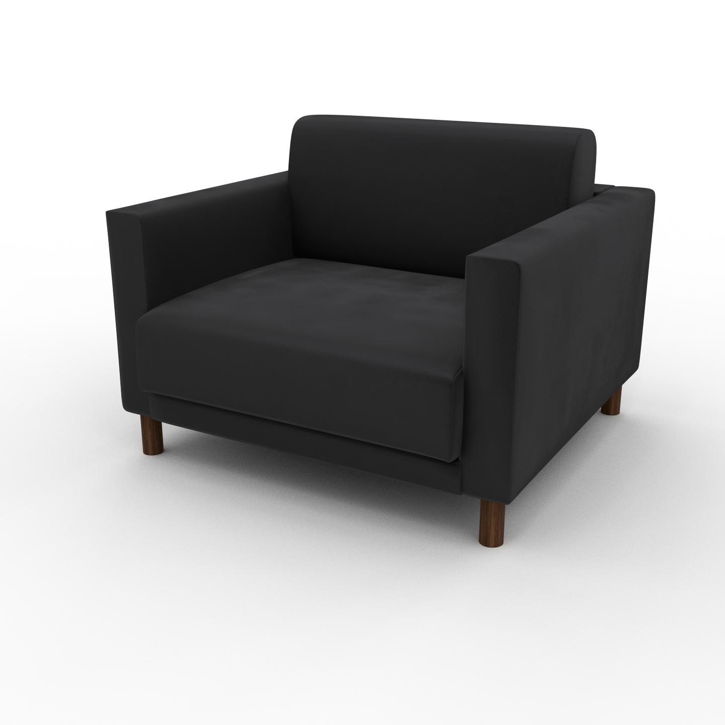 MYCS Sessel Samt Steingrau - Eleganter Sessel: Hochwertige Qualität, einzigartiges Design - 104 x 75 x 98 cm, Individuell konfigurierbar