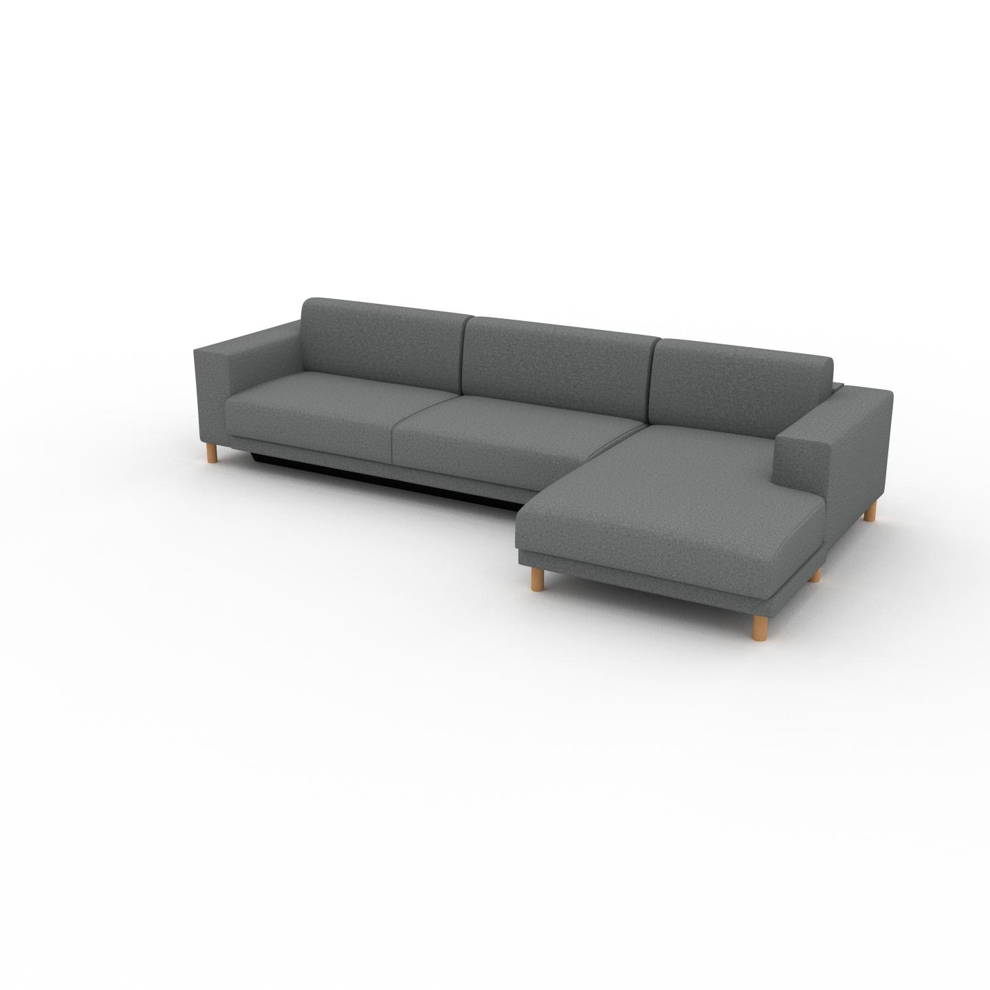 MYCS Schlafsofa Kiesgrau - Elegantes, gemütliches Bettsofa: Hochwertige Qualität, einzigartiges Design - 328 x 75 x 162 cm, konfigurierbar