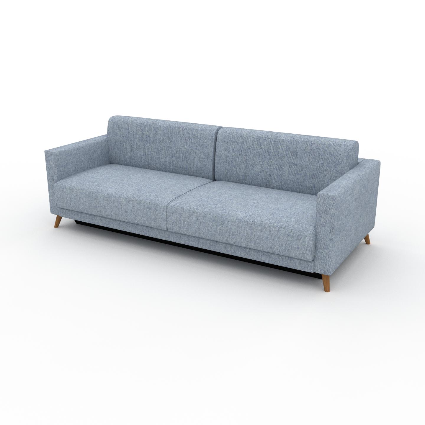 MYCS Sofa 3-Sitzer Eisblau Melierte Wolle - Elegantes, gemütliches 3-Sitzer Sofa: Hochwertige Qualität, einzigartiges Design - 225 x 75 x 98 cm,...