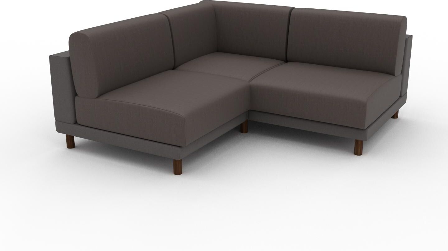 MYCS Ledersofa Graubraun Veganes Leder - Elegantes, gemütliches Ledersofa: Hochwertige Qualität, einzigartiges Design - 174 x 75 x 174 cm, konfigurierbar