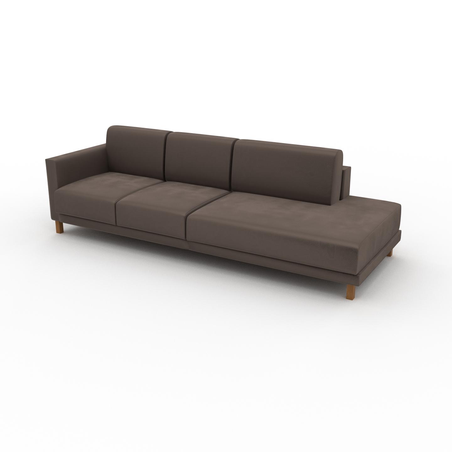 MYCS Sofa Samt Taupegrau - Moderne Designer-Couch: Hochwertige Qualität, einzigartiges Design - 252 x 75 x 98 cm, Komplett anpassbar
