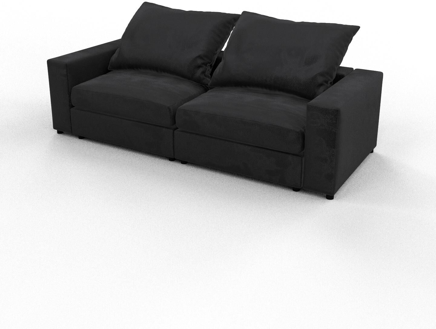 MYCS Sofa 2-Sitzer Samt Steingrau Samt - Elegantes, gemütliches 2-Sitzer Sofa: Hochwertige Qualität, einzigartiges Design - 252 x 97 x 102 cm,...