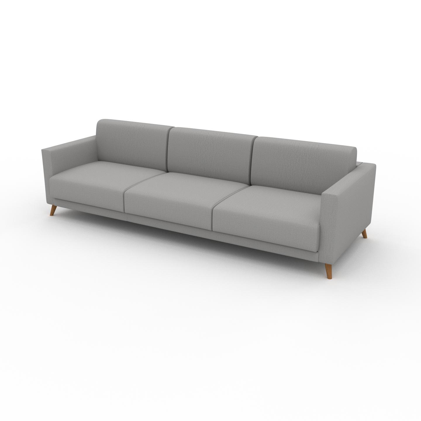 MYCS Sofa 3-Sitzer Lichtgrau Webstoff - Elegantes, gemütliches 3-Sitzer Sofa: Hochwertige Qualität, einzigartiges Design - 265 x 75 x 98 cm, konfigurierbar