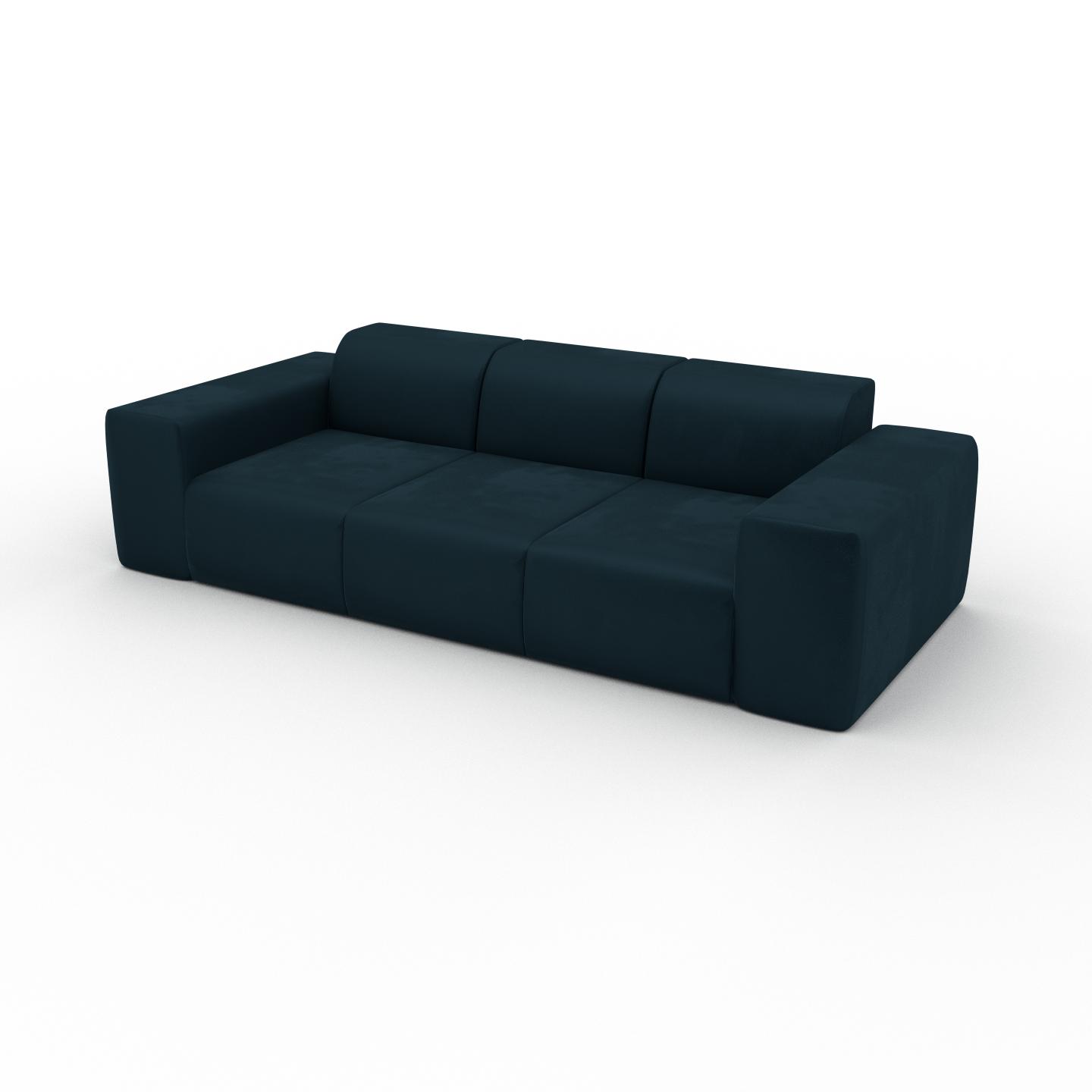 MYCS Sofa Samt Petrolblau - Moderne Designer-Couch: Hochwertige Qualität, einzigartiges Design - 246 x 72 x 107 cm, Komplett anpassbar