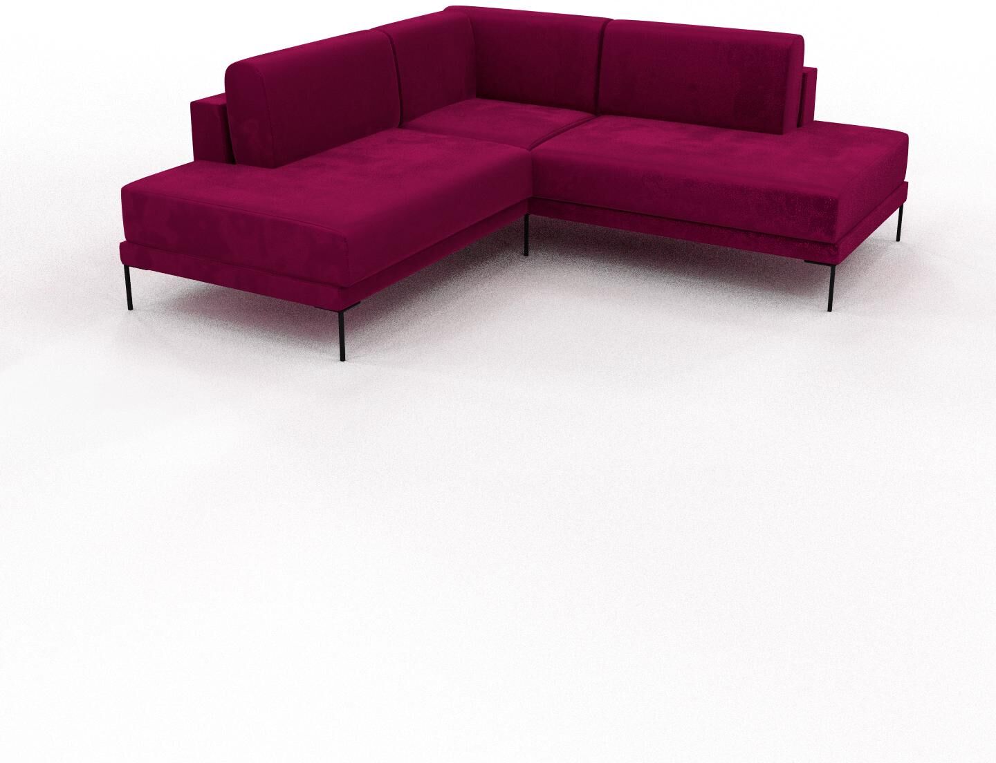 MYCS Ecksofa Samt Magentapink - Flexible Designer-Polsterecke, L-Form: Beste Qualität, einzigartiges Design - 214 x 81 x 214 cm, konfigurierbar