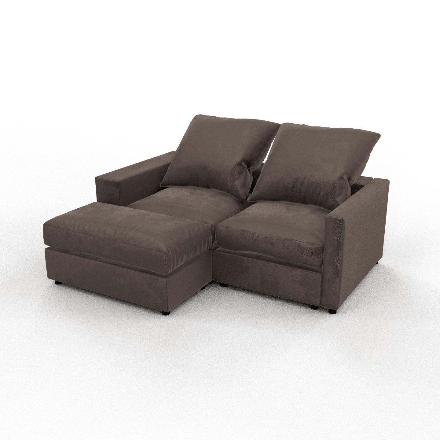 MYCS Sofa 2-Sitzer Samt Taupegrau Samt - Elegantes, gemütliches 2-Sitzer Sofa: Hochwertige Qualität, einzigartiges Design - 192 x 97 x 156 cm,...