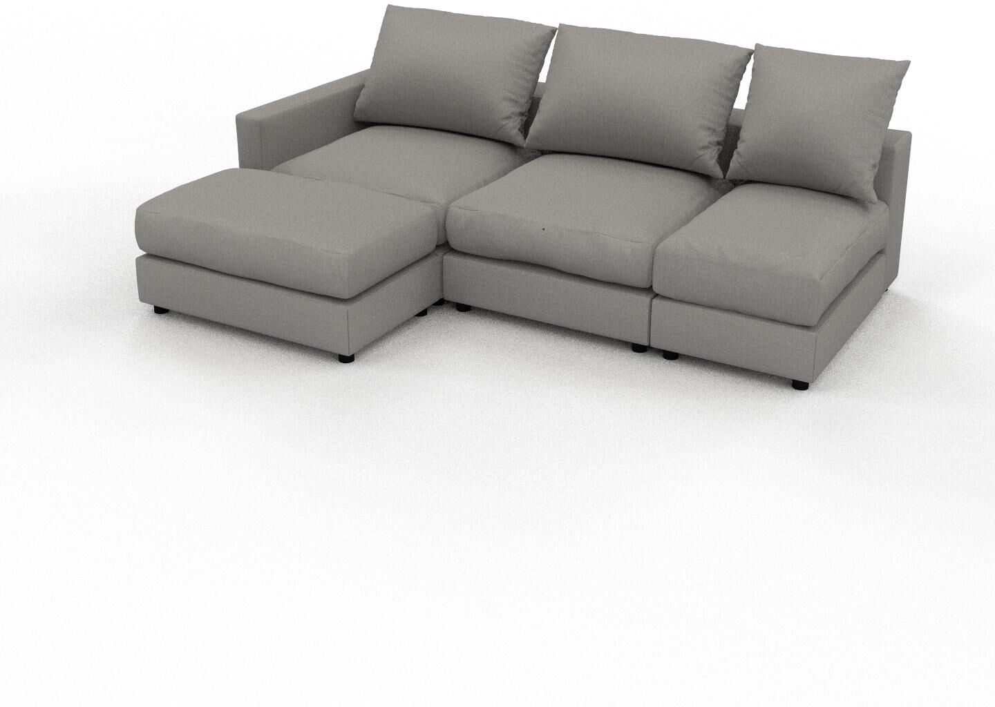 MYCS Sofa 3-Sitzer Sandgrau Webstoff - Elegantes, gemütliches 3-Sitzer Sofa: Hochwertige Qualität, einzigartiges Design - 222 x 56 x 156 cm, konfigurierbar