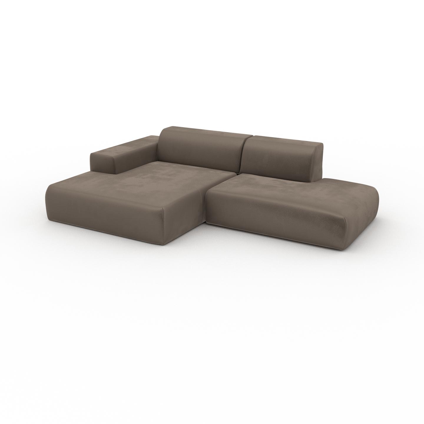 MYCS Ecksofa Samt Cremebeige - Flexible Designer-Polsterecke, L-Form: Beste Qualität, einzigartiges Design - 270 x 72 x 168 cm, konfigurierbar