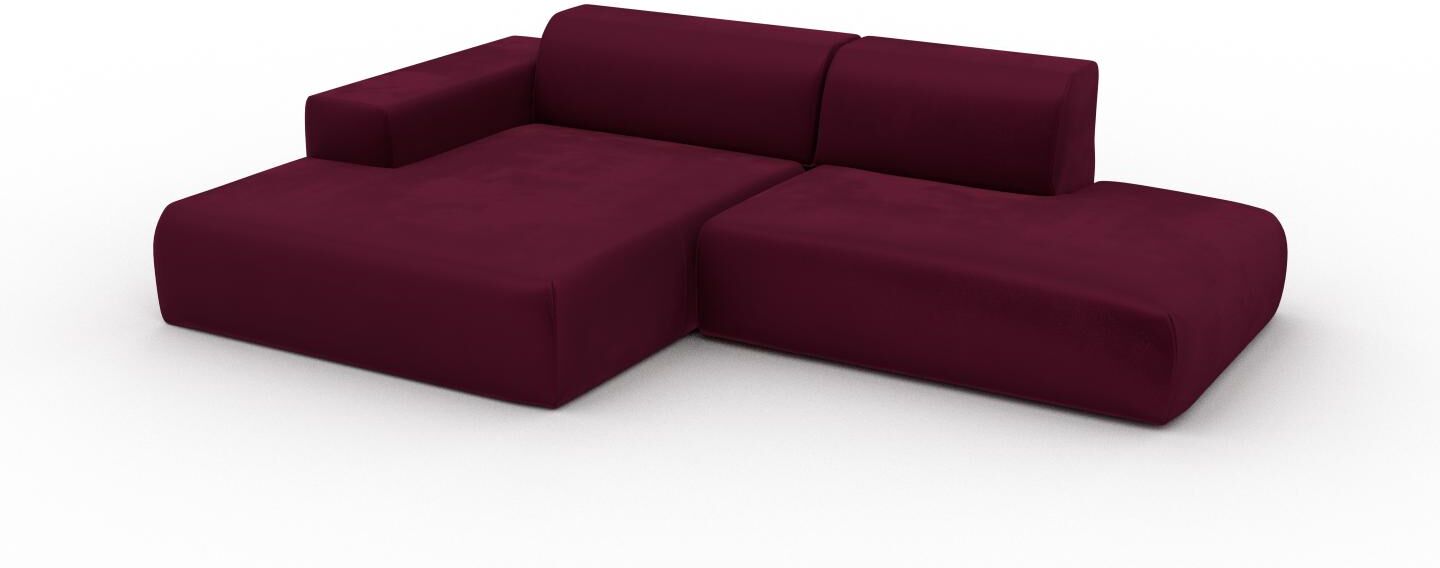 MYCS Ecksofa Samt Brombeerrot - Flexible Designer-Polsterecke, L-Form: Beste Qualität, einzigartiges Design - 270 x 72 x 168 cm, konfigurierbar