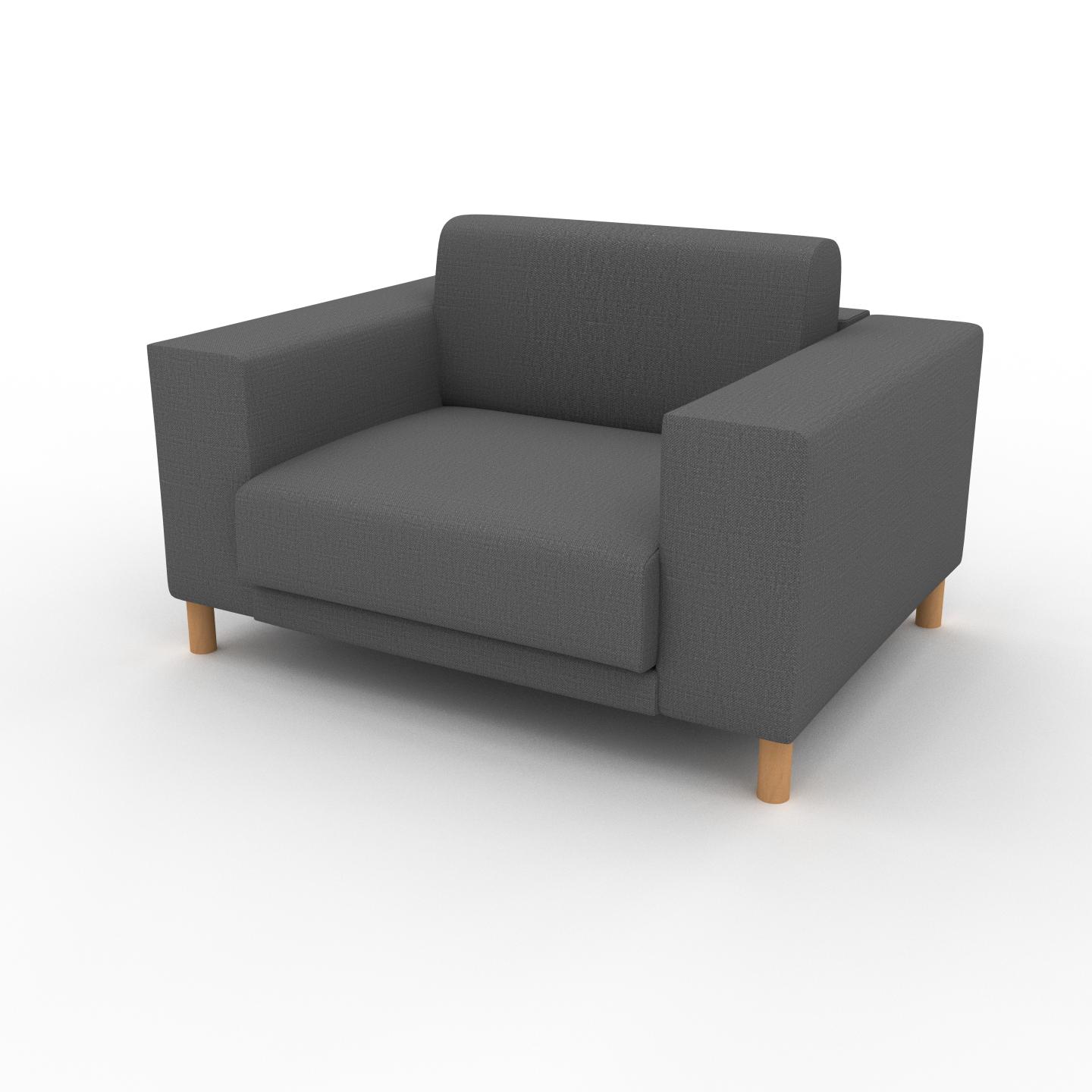 MYCS Sessel Steingrau - Eleganter Sessel: Hochwertige Qualität, einzigartiges Design - 128 x 75 x 98 cm, Individuell konfigurierbar