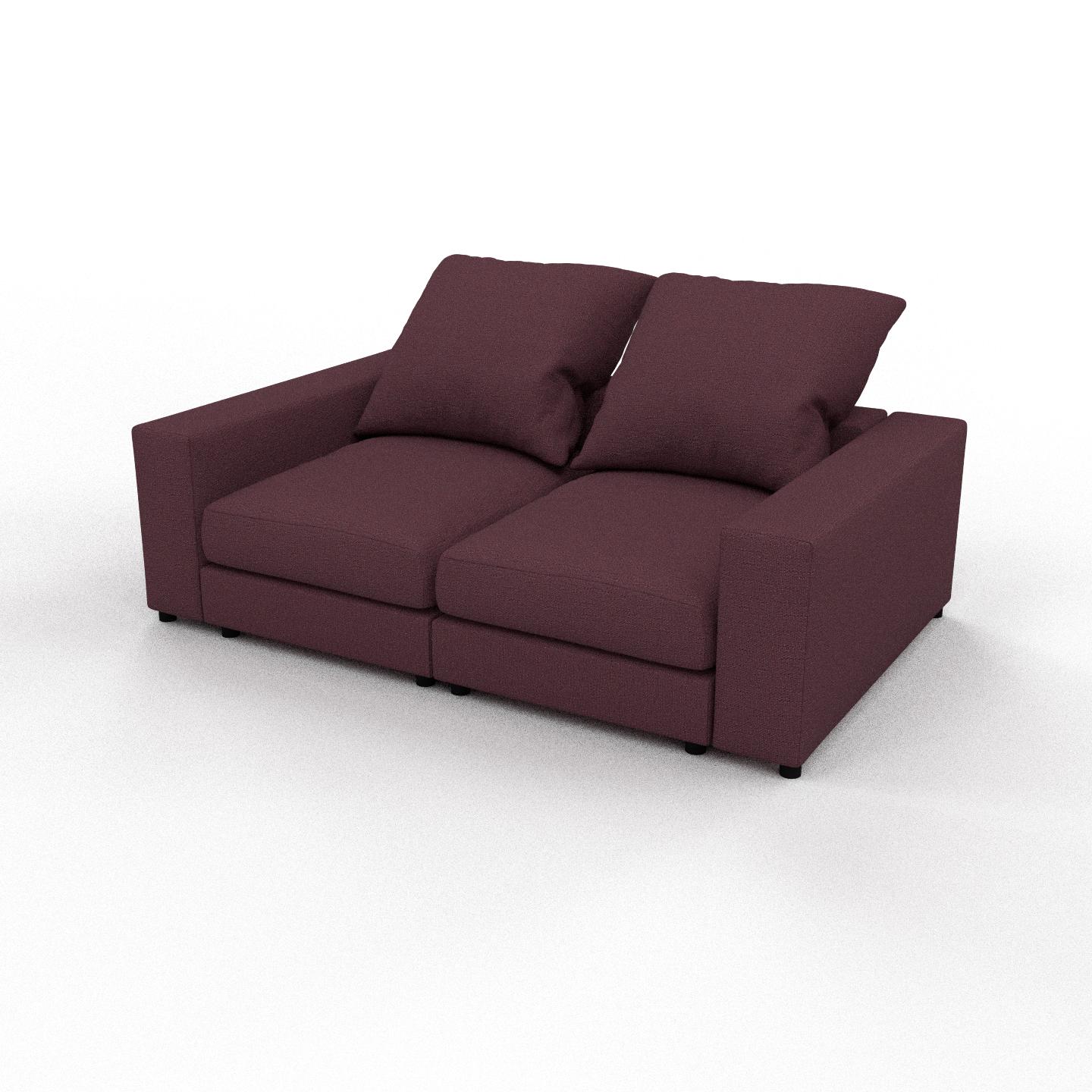 MYCS Sofa 2-Sitzer Brombeerrot Strukturgewebe - Elegantes, gemütliches 2-Sitzer Sofa: Hochwertige Qualität, einzigartiges Design - 204 x 91 x 126 cm,...