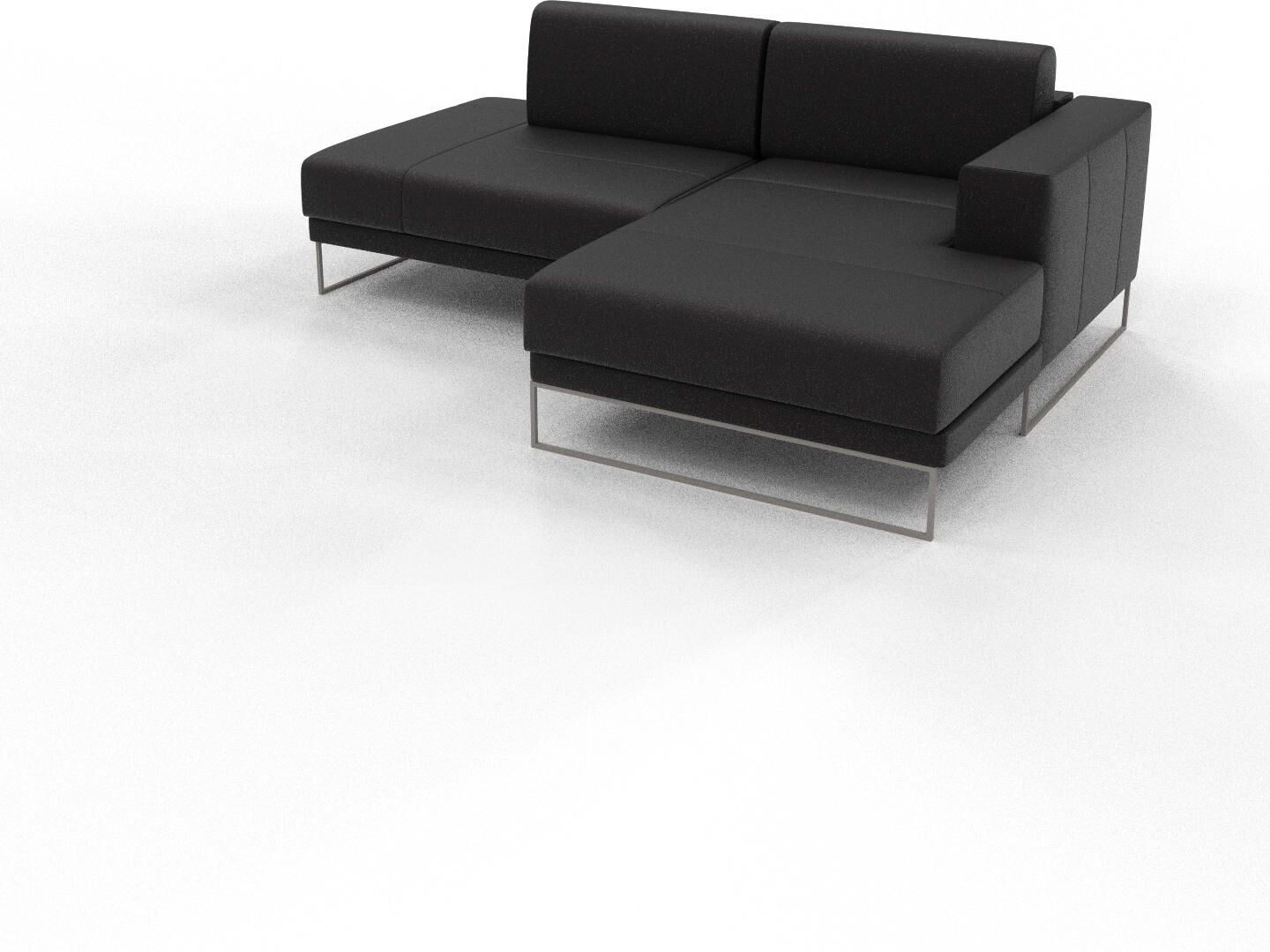 MYCS Ecksofa Schwarz - Flexible Designer-Polsterecke, L-Form: Beste Qualität, einzigartiges Design - 224 x 81 x 162 cm, konfigurierbar