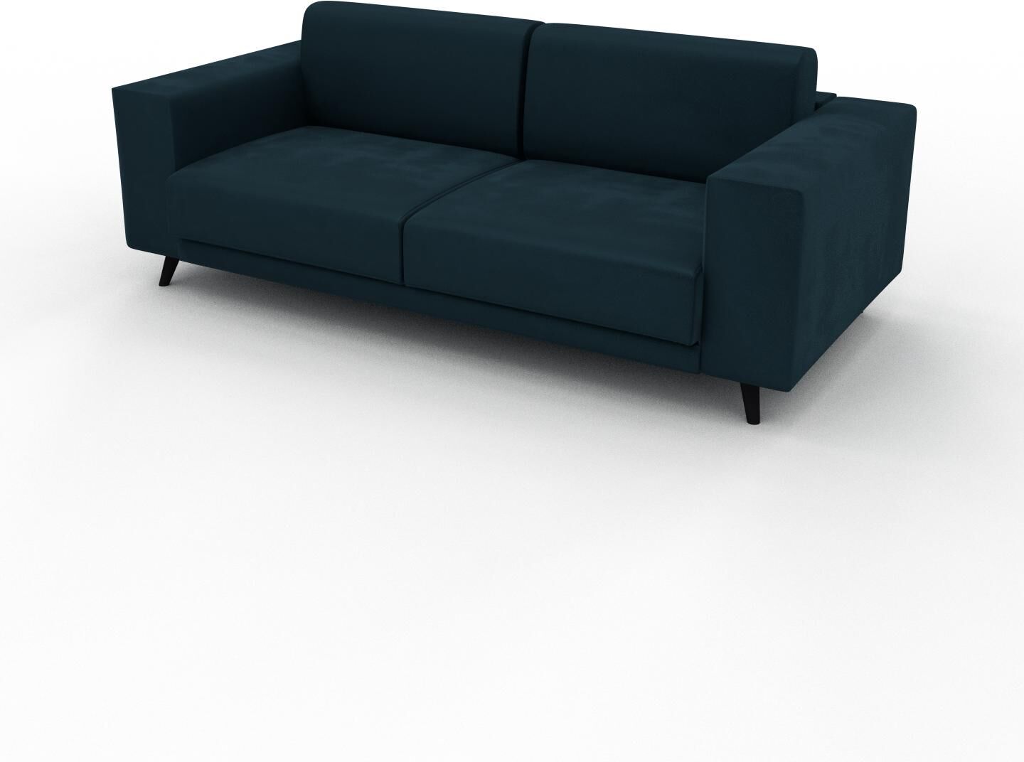 MYCS Sofa 2-Sitzer Samt Petrolblau Samt - Elegantes, gemütliches 2-Sitzer Sofa: Hochwertige Qualität, einzigartiges Design - 208 x 75 x 98 cm,...