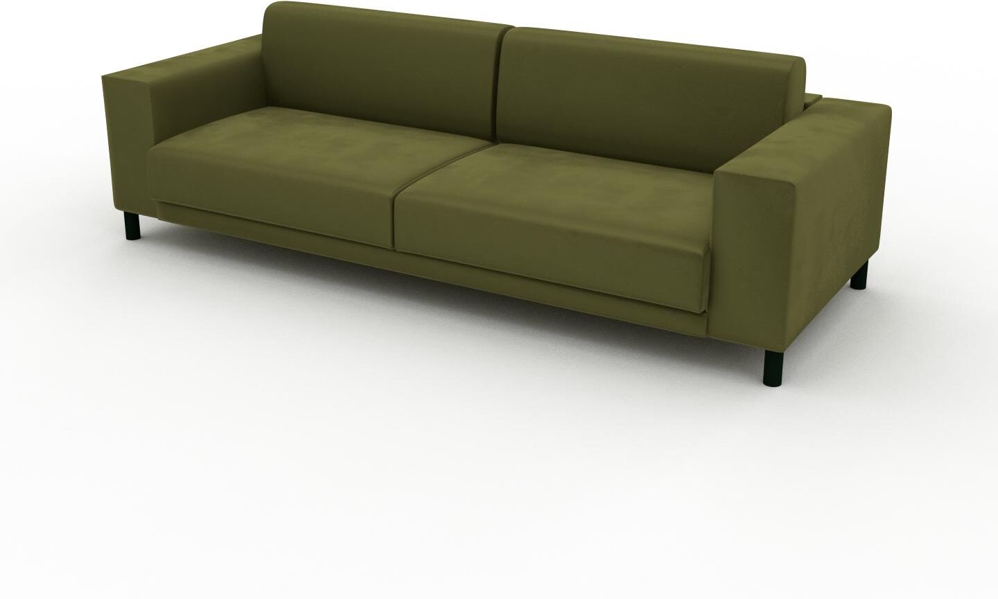 MYCS Sofa Samt Olivgrün - Moderne Designer-Couch: Hochwertige Qualität, einzigartiges Design - 248 x 75 x 98 cm, Komplett anpassbar