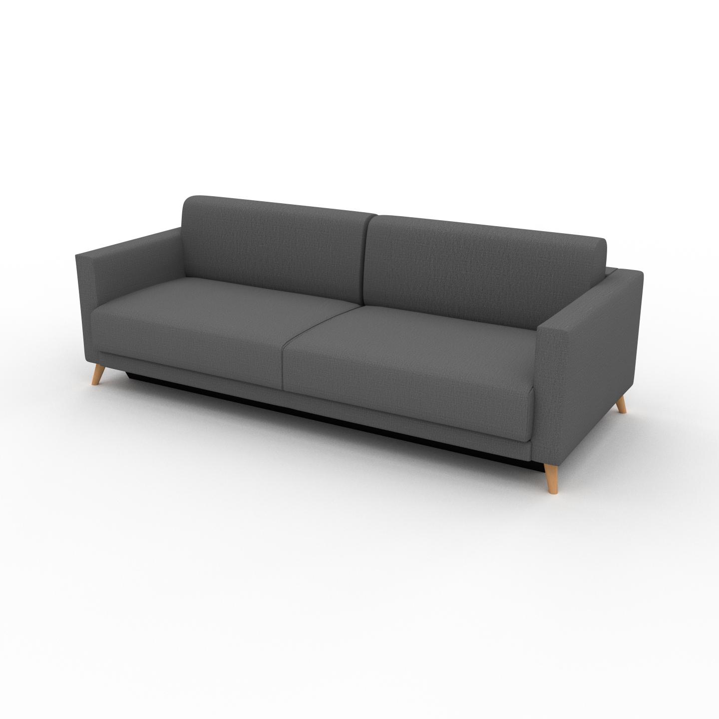 MYCS Sofa 3-Sitzer Steingrau Webstoff - Elegantes, gemütliches 3-Sitzer Sofa: Hochwertige Qualität, einzigartiges Design - 225 x 75 x 98 cm, konfigurierbar